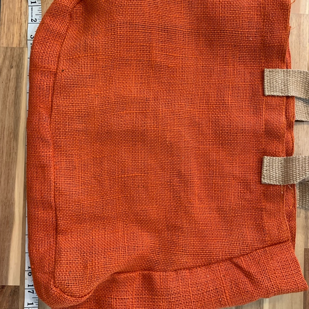Orange Jute Tote Bag - Picture 3 of 4
